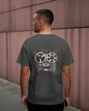 Retro Reel-to-Reel Minimal Graphic T-Shirt