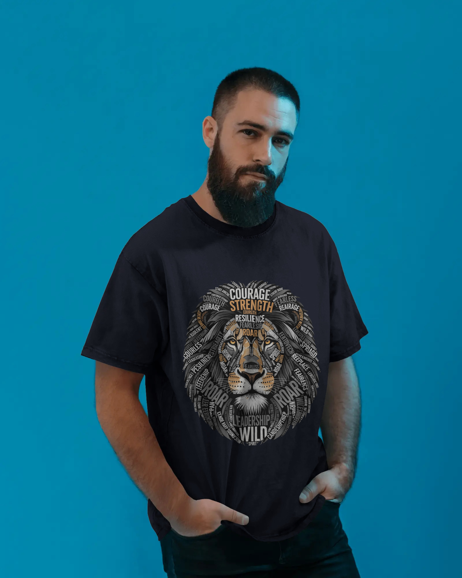 Lion Motivation Minimal Graphic T-Shirt - Image 2